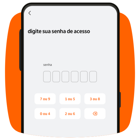 imagem da tela de entrada, para inserir a senha no app