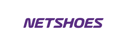 Imagem com fundo branco e logo da Netshoes.
