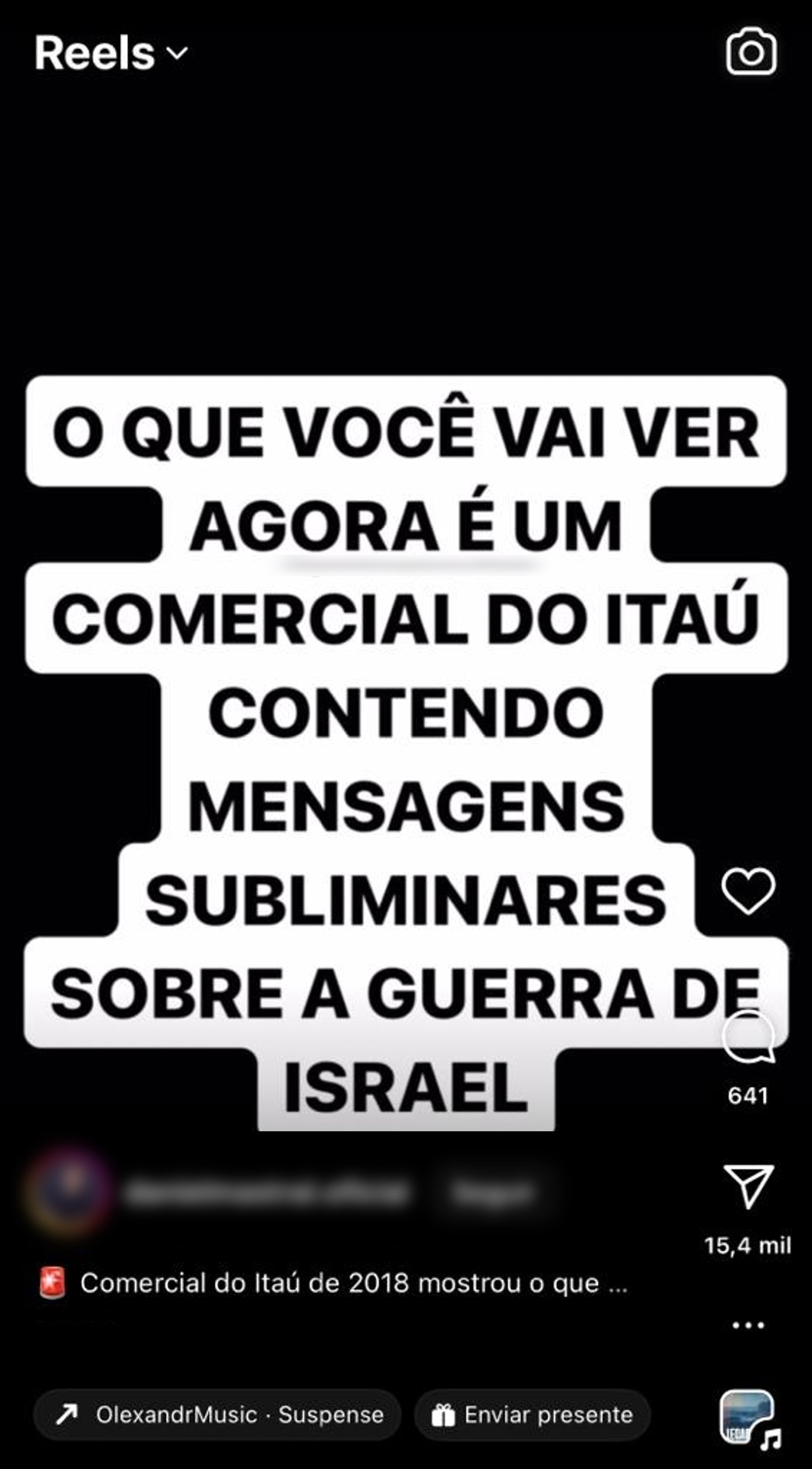 Imagem ilustrativa do artigo #ÉFalso | Comercial do Itaú tem mensagem subliminar sobre guerra