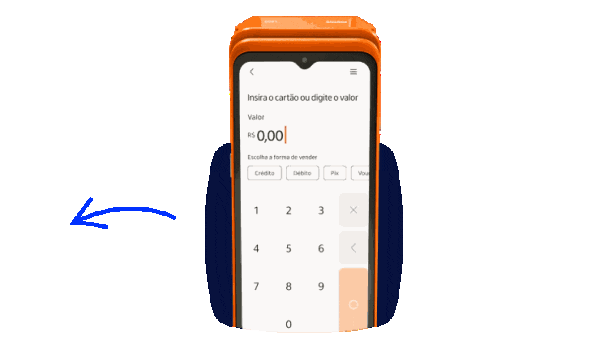 Gif da laranjinha smart do Itaú demonstrando uma venda no Pix