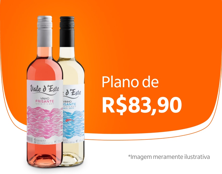 Banner com vinhos do plano Pra Refrescar por R$ 83,90