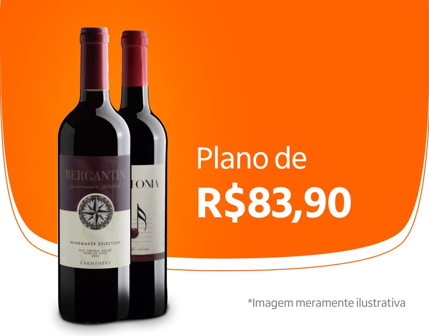 Banner com vinhos do plano Pra Conhecer por de R$ 83,90