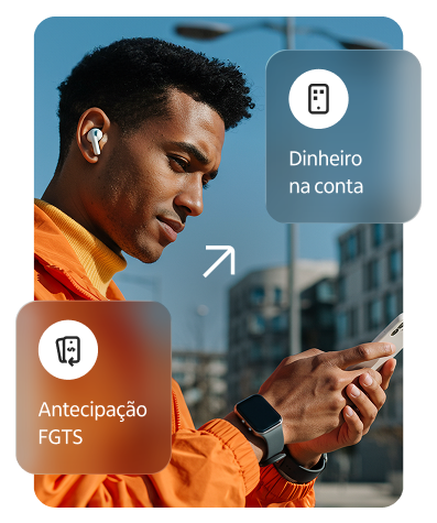 Pessoa utilizando o Controle de Gastos no app Itaú